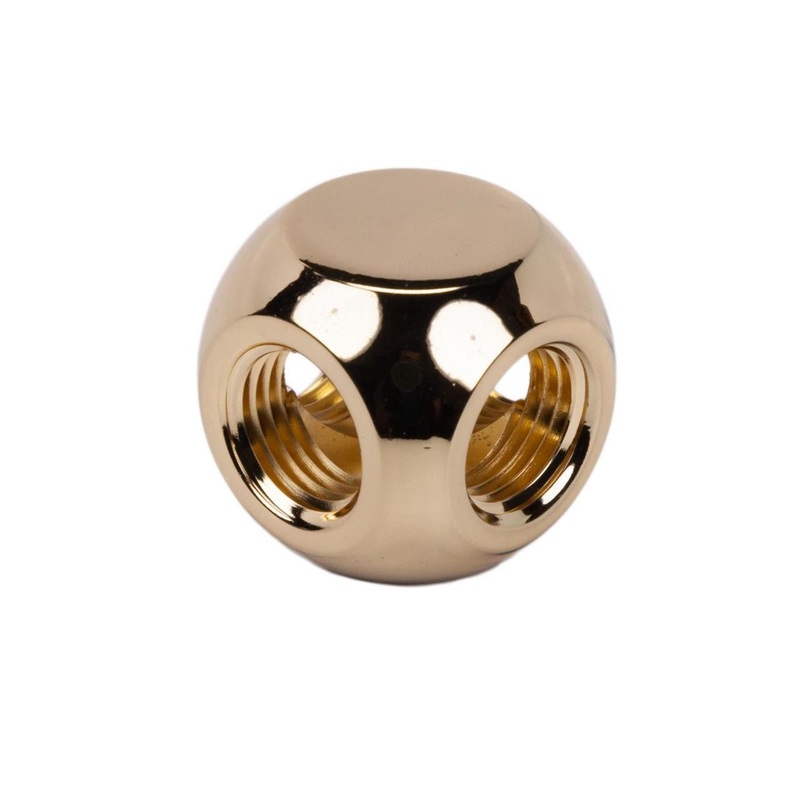Barrow G1/4 Thread 4-Way Block Splitter Fitting – Gold