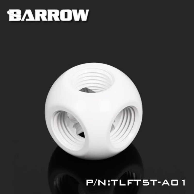 Barrow G1/4 Thread 5-Way Block Splitter Fitting – White