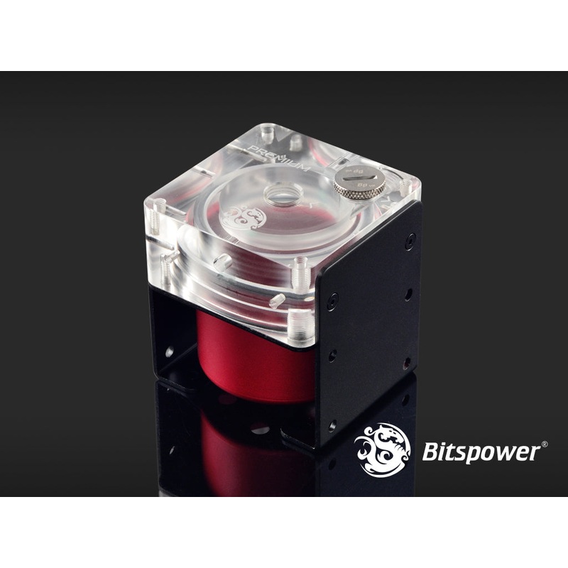 Bitspower Premium D5 MOD Top G1/4 (Abrasive Red / Acrylic Version)