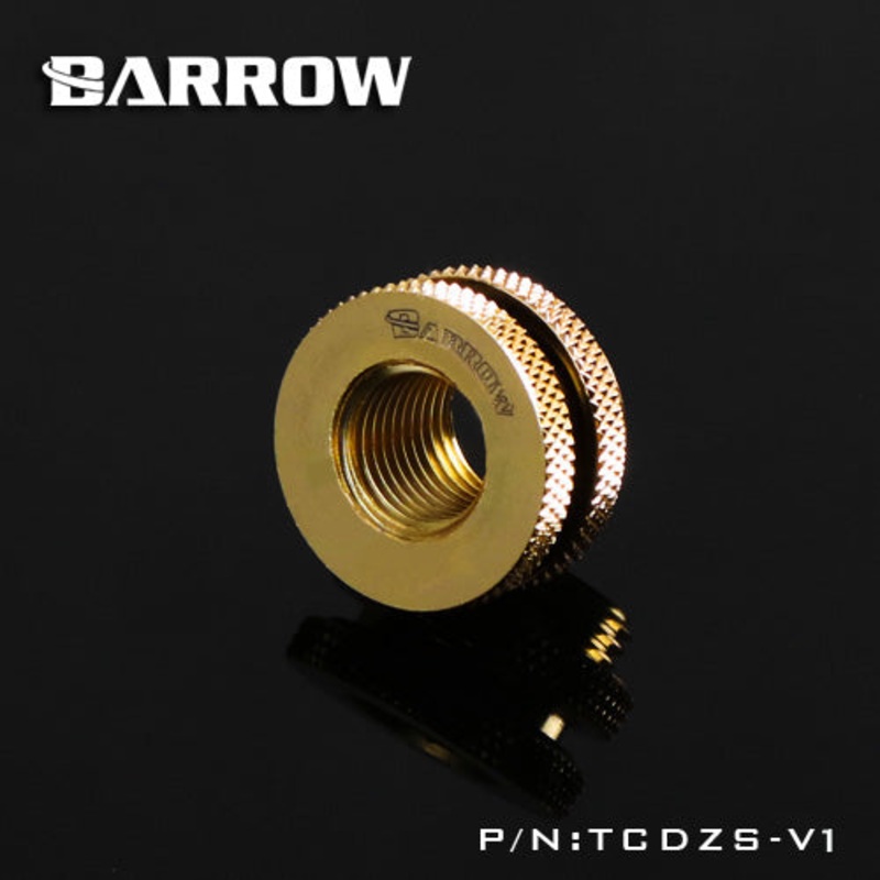 Barrow G1/4 Thread Female to Female Pass-Through Fitting – Gold
