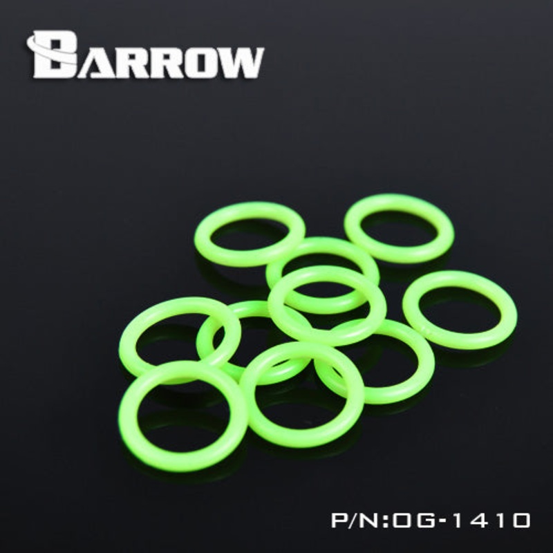 Barrow Replacement G1/4 Noctilucent Green Silica Gel O Ring-10pcs