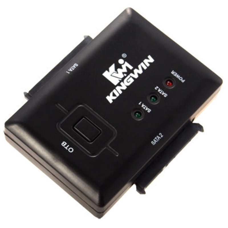 Kingwin USB 2.0 to Dual SATA Adaptor (2.5 & 3.5 SSD & SATA HDD w/ One Touch Back up