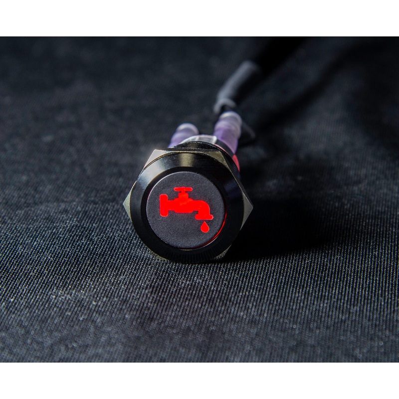 19mm latching switch with 12v Pump logo LED -Red