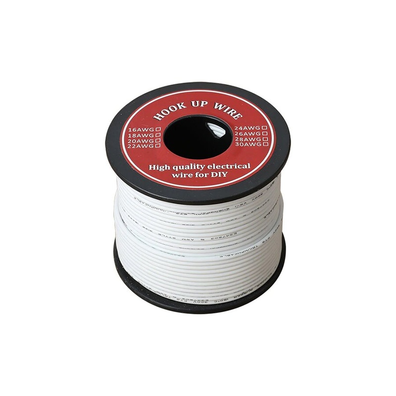 26 AWG UL3239 Flexible Silicone Wire Rubber Insulated Tinned Copper 3000V electronic wire 30m/ roll-White