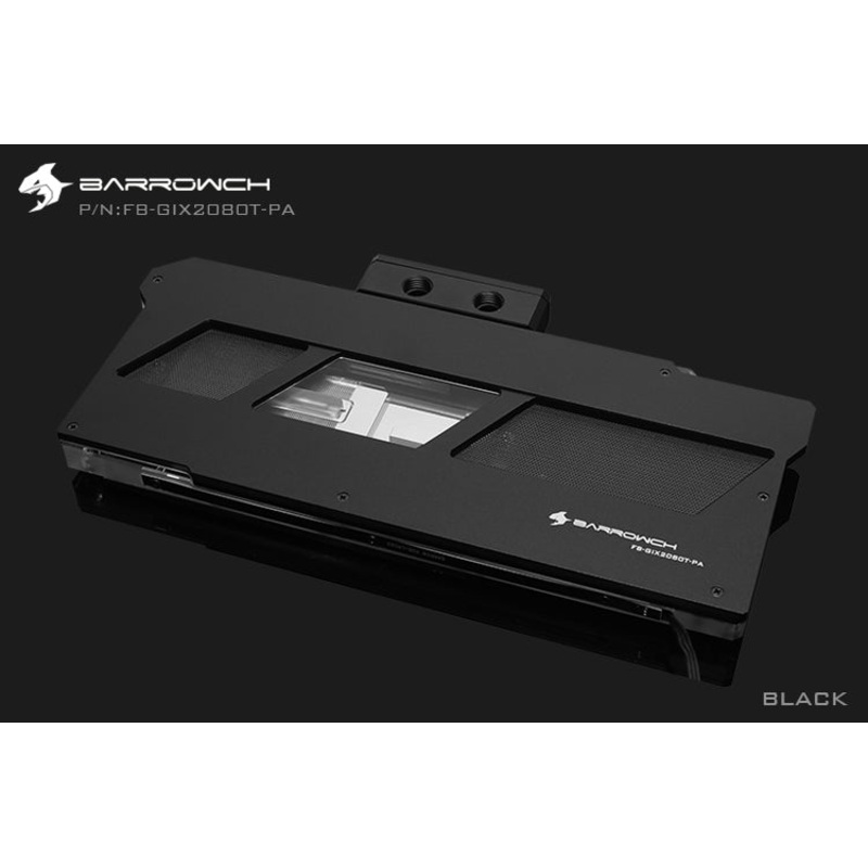 Barrowch full coverage GPU water block with Horizontal terminal connector for GIGABYTE AORUS RTX2080Ti Aurora – Black
