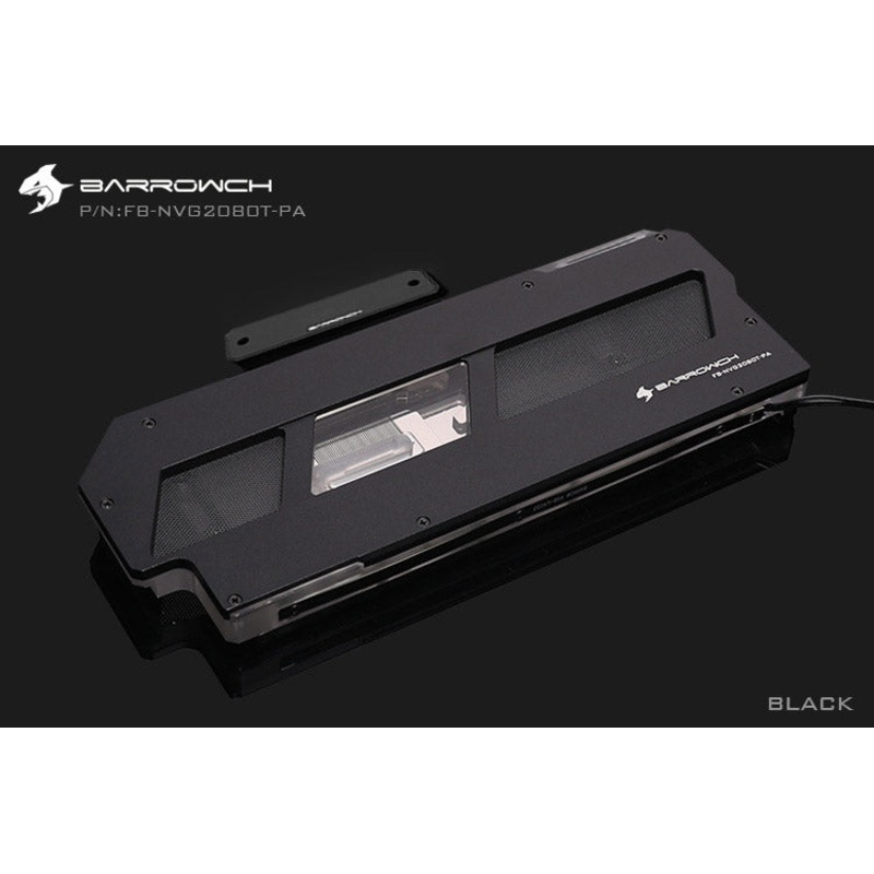 Barrowch full coverage GPU water block with vertical terminal connector for Founder Edition NVG2080TI Aurora – Black