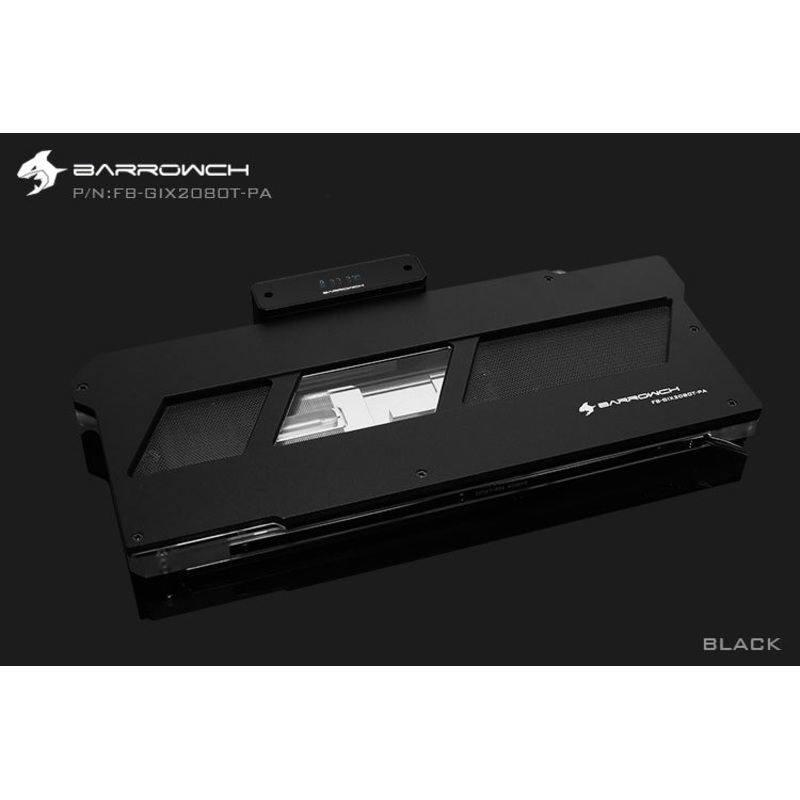 Barrowch full coverage GPU water block with Vertical terminal connector for GIGABYTE AORUS RTX2080Ti Aurora – Black