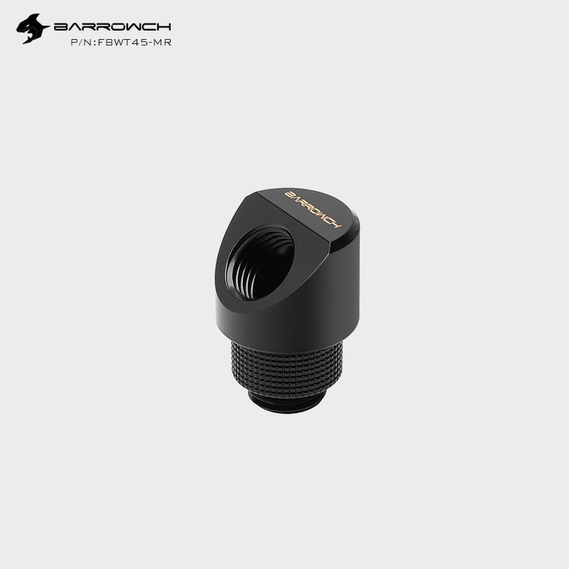 Barrowch 45Rotary Adapter Fitting with Smooth Surface – Matte Black