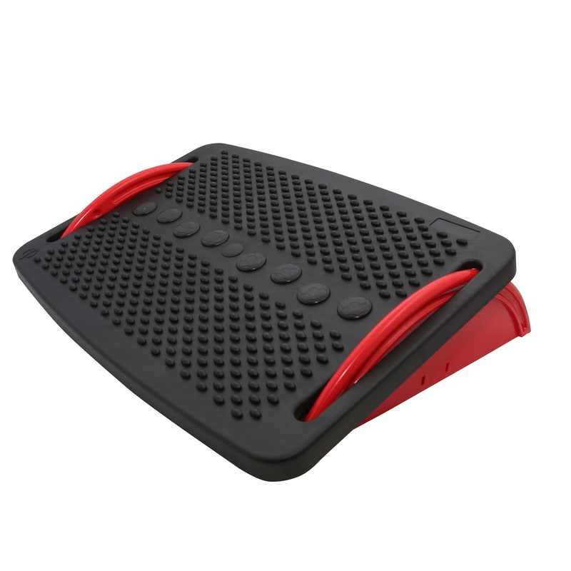 IO Crest Ergonomic Floating Tilt Foot Rest Textured Surface Reduce Muscle Strain, Black Blue