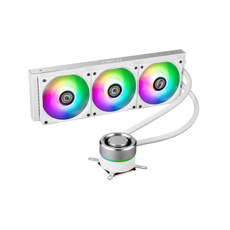 LIAN LI GALAHAD AIO 360 RGB WHITE, Triple 120mm Addressable RGB Fans AIO CPU Liquid Cooler