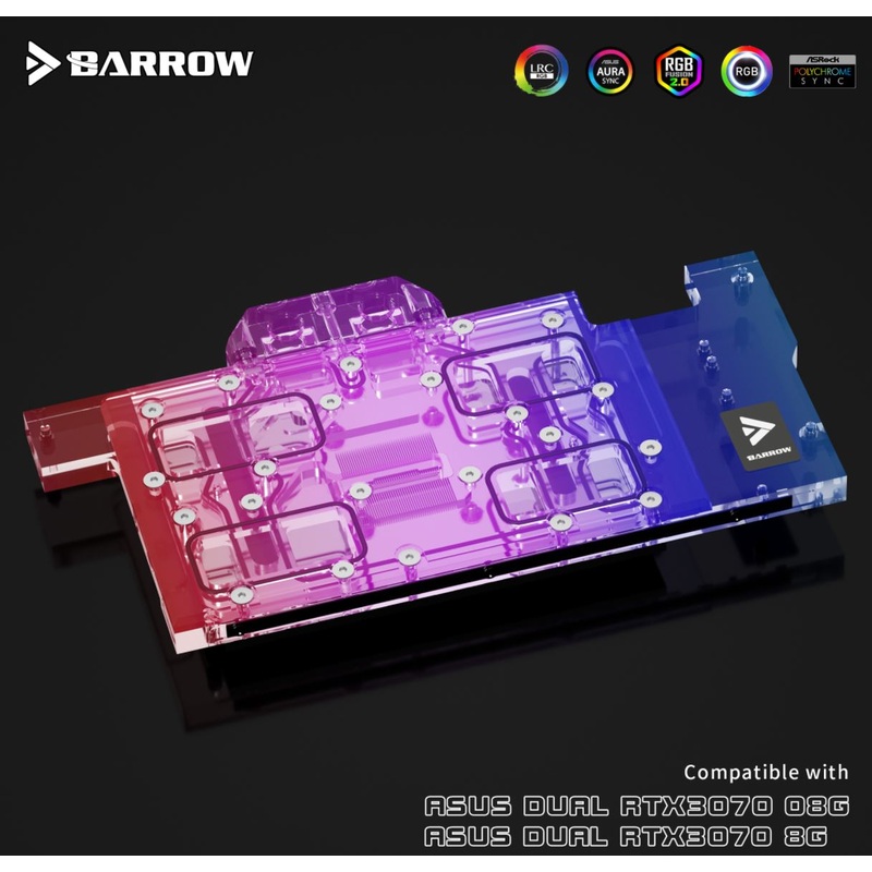 Barrow LRC2.0 full coverage GPU Water Block for ASUS DUAL 3070 Aurora