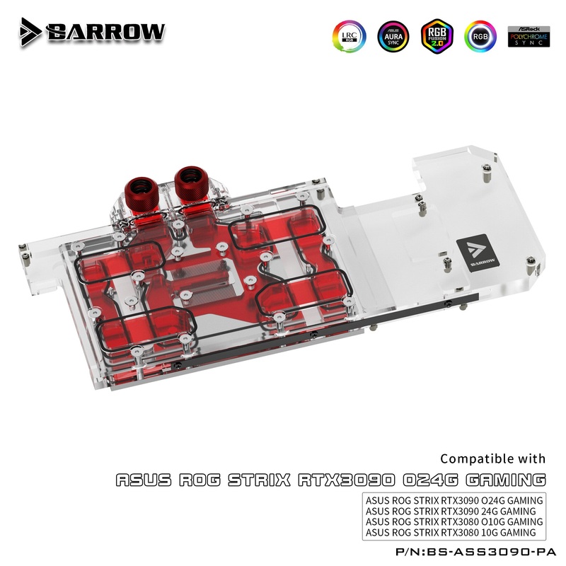 Barrow LRC2.0 full coverage GPU Water Block for ASUS STRIX 3090 Aurora