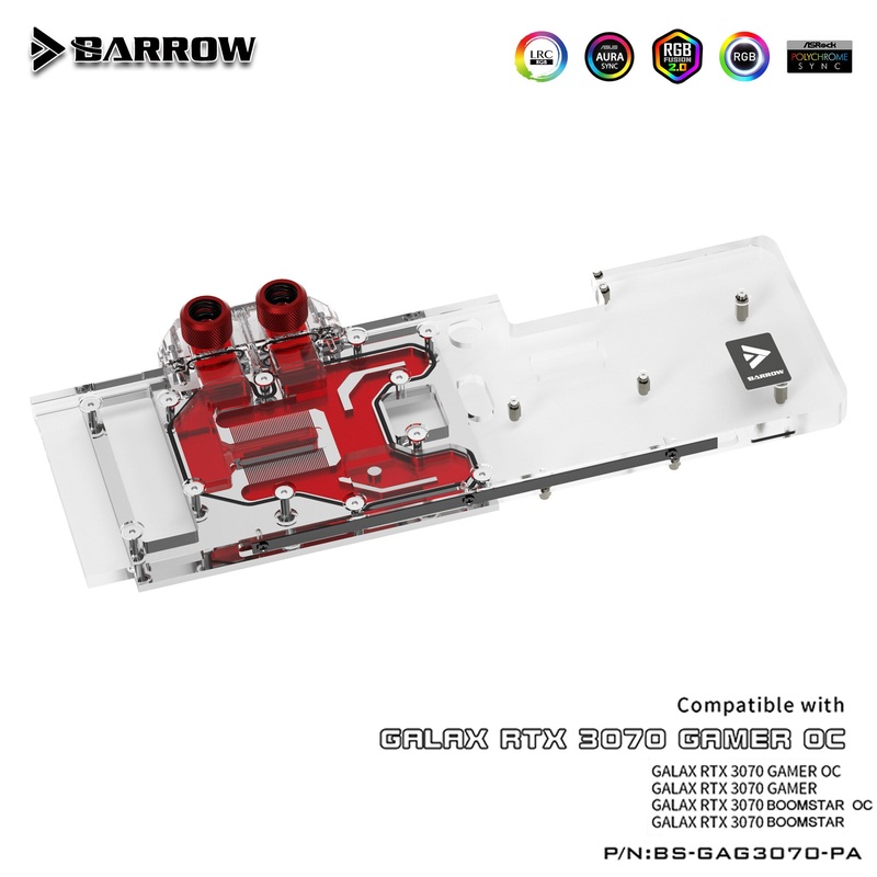 Barrow LRC2.0 full coverage GPU Water Block for GALAX 3070 GAMER OC Aurora
