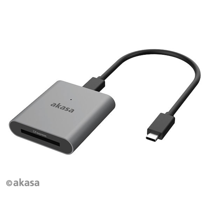 AKASA USB 3.2 Type-C CFexpress 2.0 Card Reader/Speeds of up to 10Gbps.
