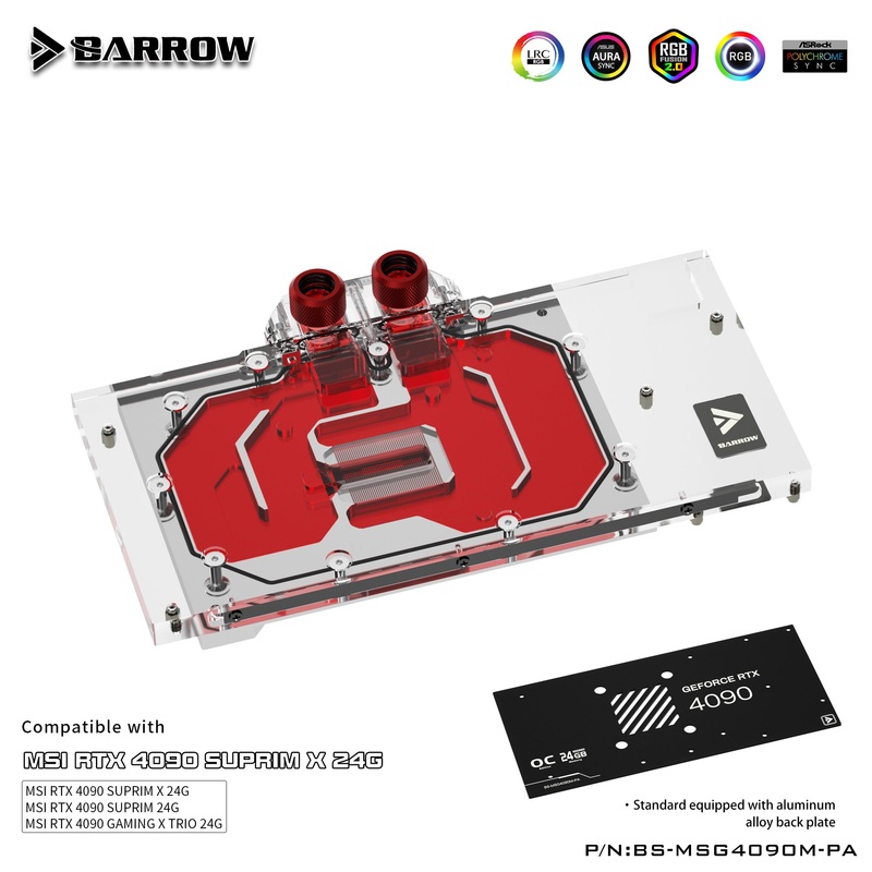Barrow Water cooling backplane for MSI RTX4090 TRIO graphics card