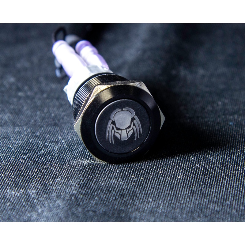 19mm latching switch with 12v Predator logo LED