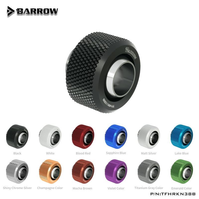 Barrow Choice Multicolor G1/4 Compression Fitting (ID3/8-OD1/2 ) Soft Tubing
