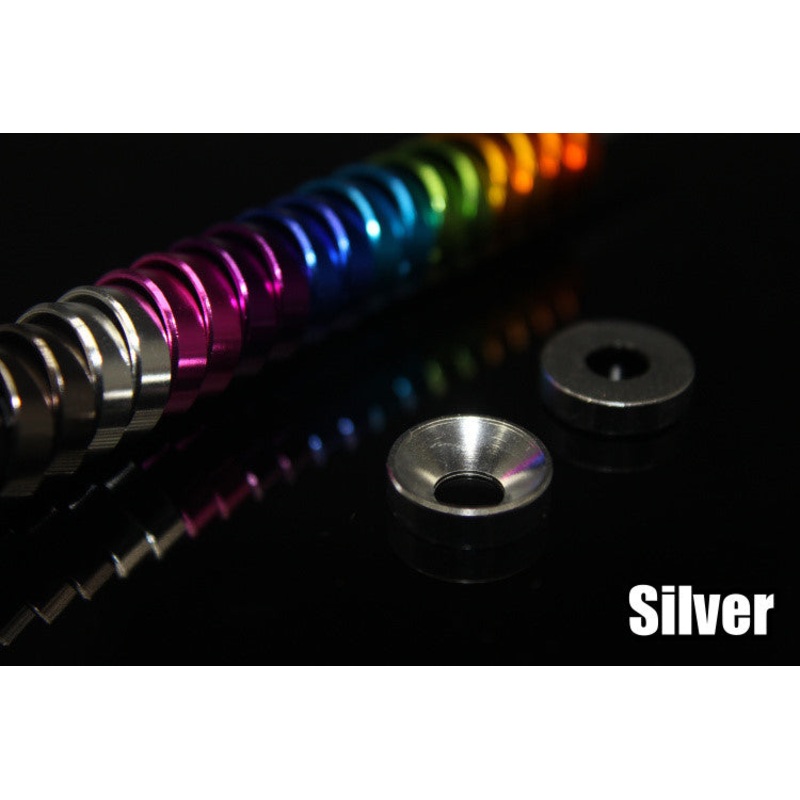 Premium Glossy Aluminum Alloy Countersunk Washer – Grey