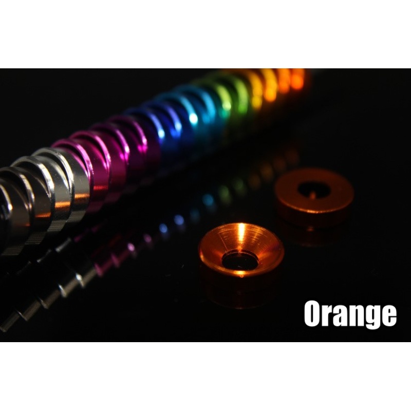 Premium Glossy Aluminum Alloy Countersunk Washer – Orange
