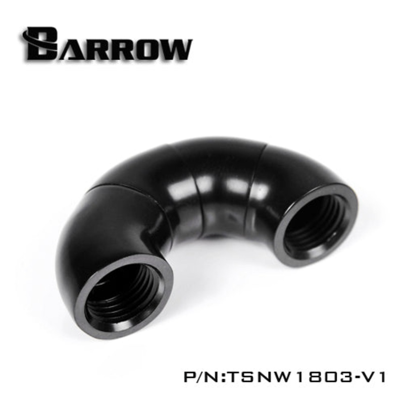 Barrow 180-DegreeSnake 3-way Rotary Adapter (Female to Female) – Black