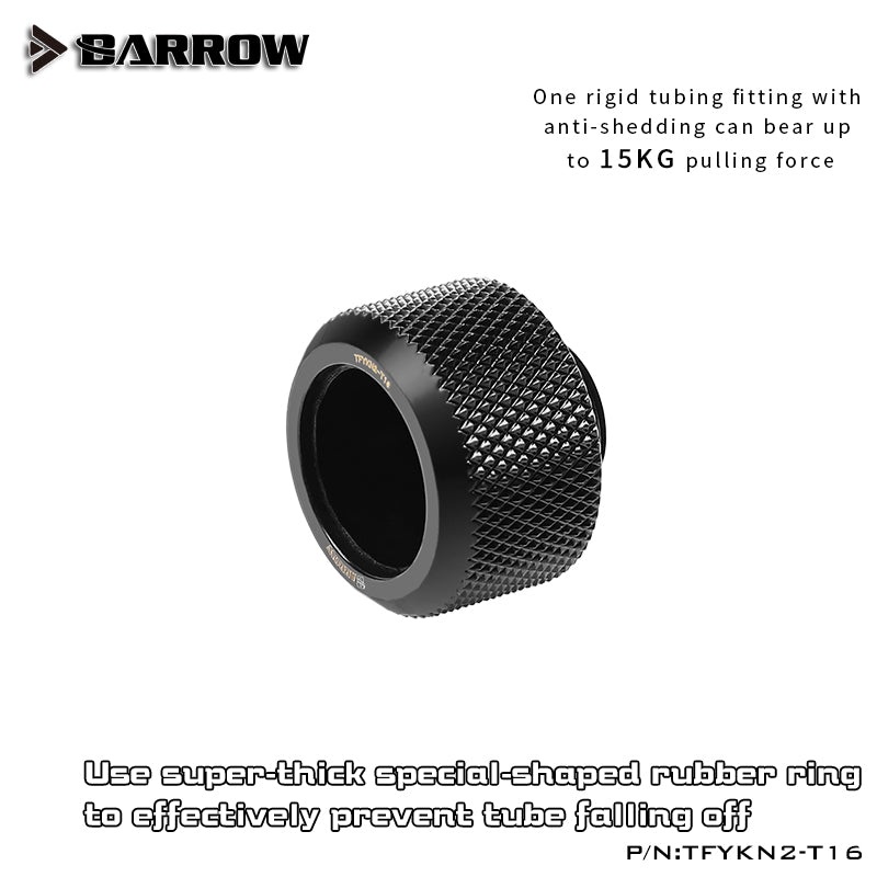 Barrow Choice Compression Fitting – 16mm OD Rigid Tubing – Matte Black
