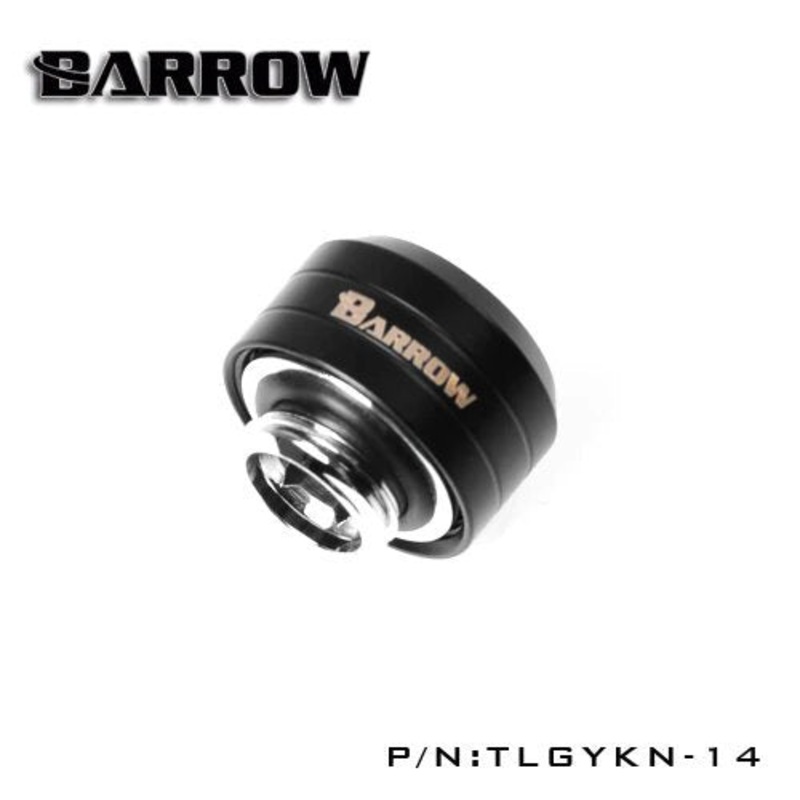 Barrow CHOICE Compression Fitting – OD: 14mm Rigid Tubing (Smooth) – Matte Black