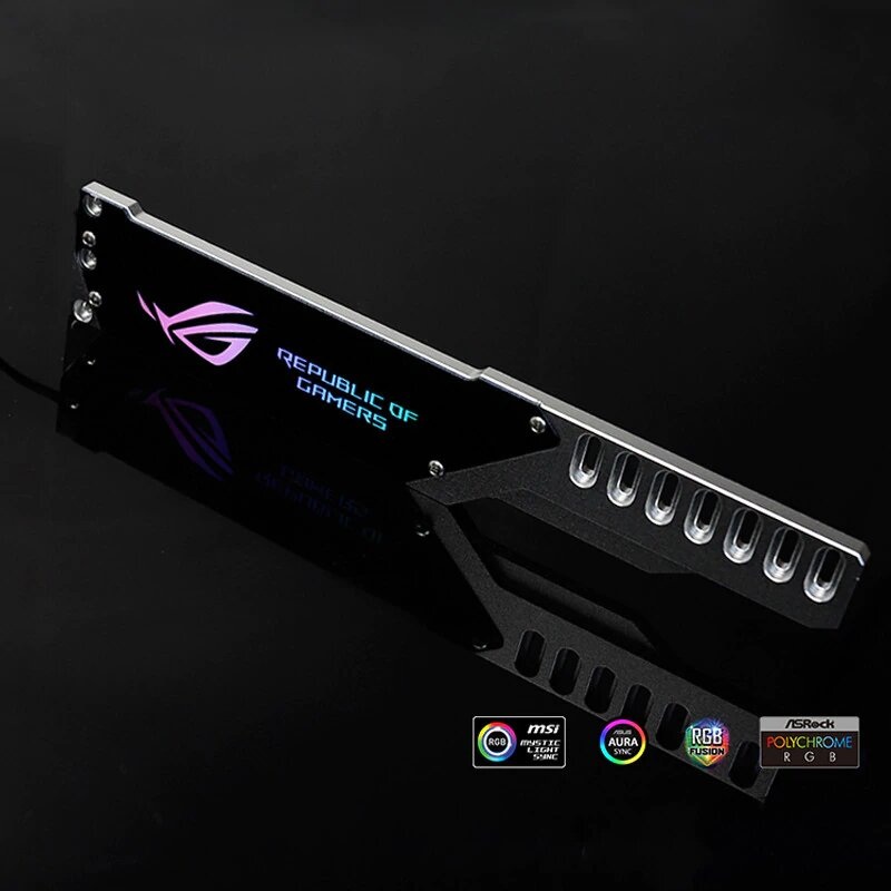 Custom Video Card Brace – Full Aluminum A-RGB, AURA SYNC, Symphony For VGA Holder – ROG