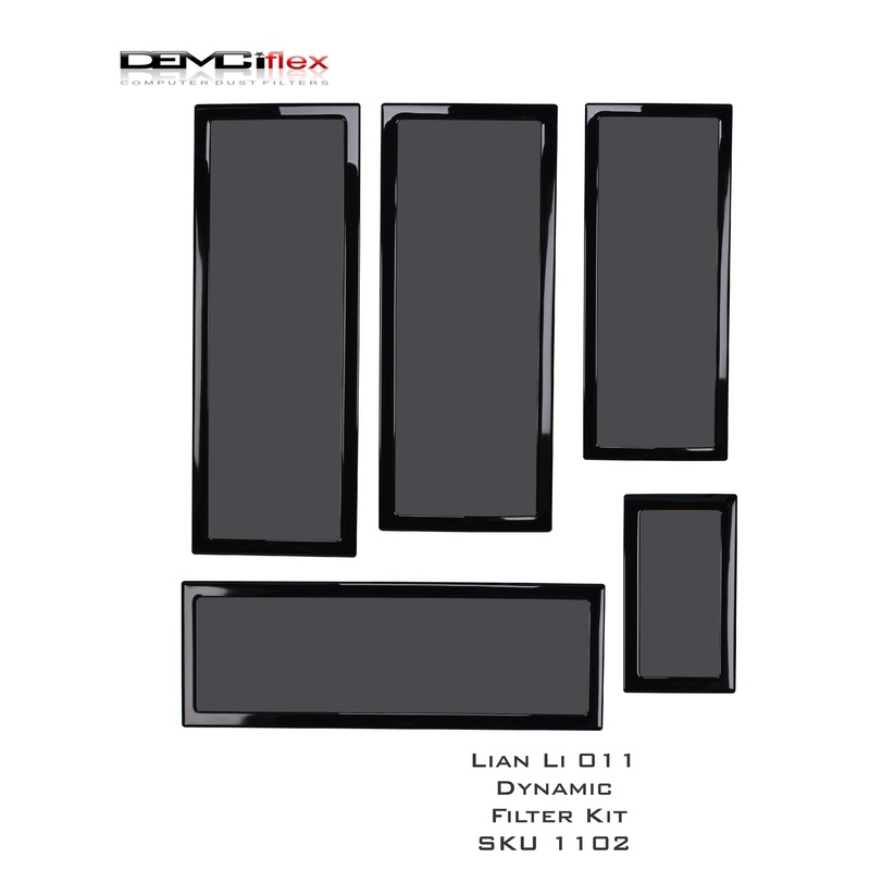 DEMCiflex Magnetic Fan Dust Filter – Lian Li PC011 Dynamic Filter Kit  – 5 Piece Set