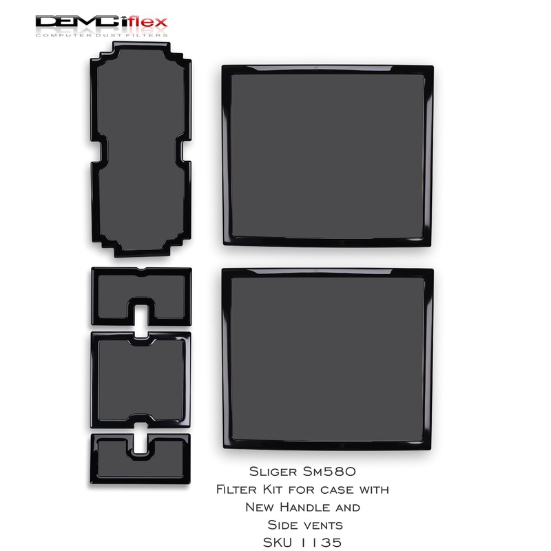 DEMCiflex Magnetic Fan Dust Filter – Sliger SM580 Filter Kit  (Case With New Handle & Vented Sides)