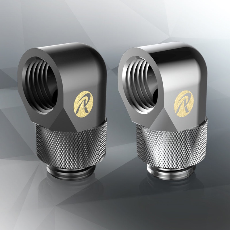 Raijintek RAI – G1/4 Fitting MF0906 Black 6 PACK (90 degree copper fitting)