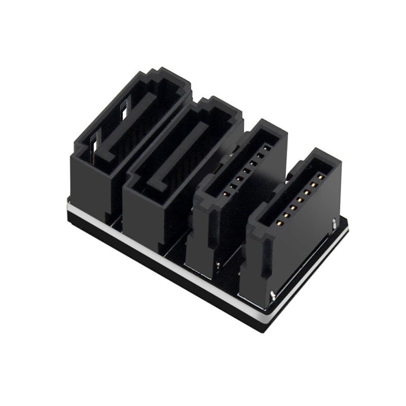 ModDIY SATA 3.0 7 Pin SATA Data 180 Degree Angle Dual Connector Adapter