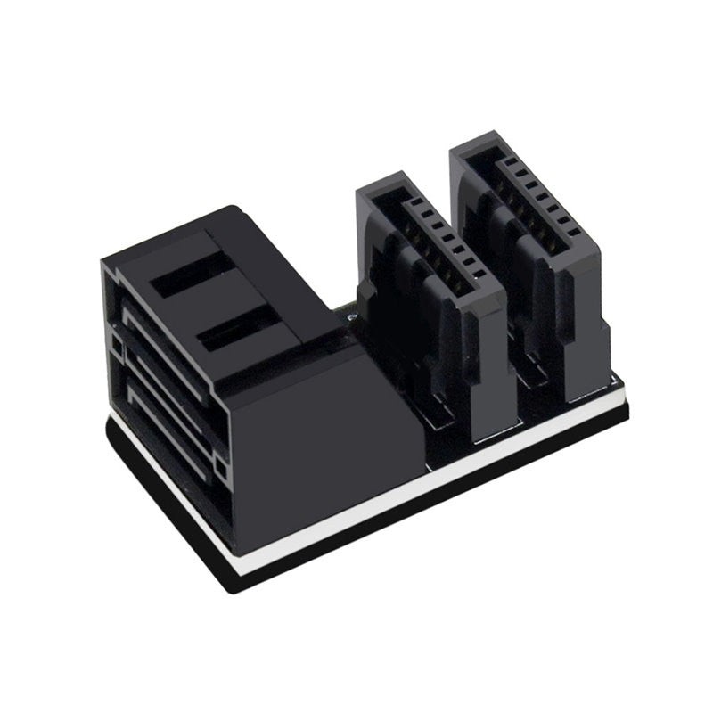 ModDIY SATA 3.0 7 Pin SATA Data 90 Degree Angle Dual Connector Adapter
