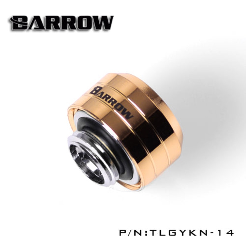 Barrow CHOICE Compression Fitting – OD: 14mm Rigid Tubing (Smooth) – Gold