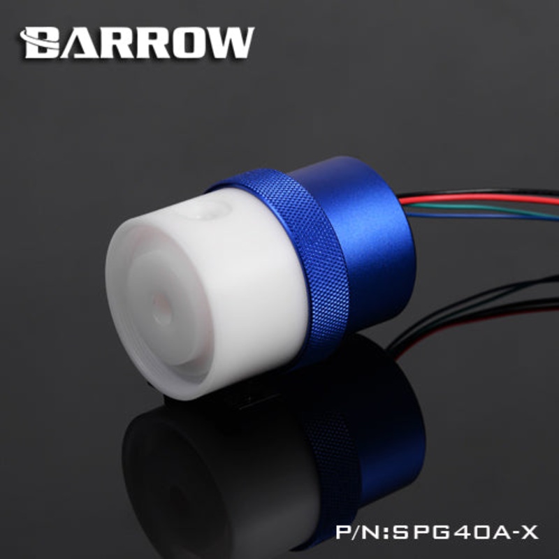 Barrow Pump for watercooling 18W PWM (Full Cover)- White POM Pump top with Sapphire Blue pump Housing