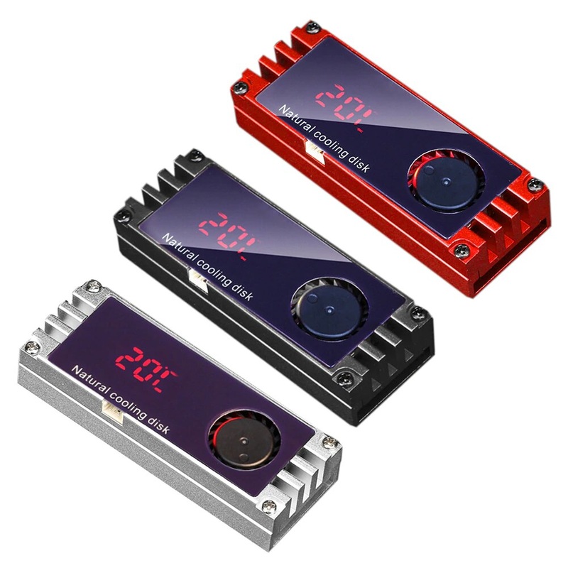 M2 SSD Heatsink with Digital Display and Cooling fan