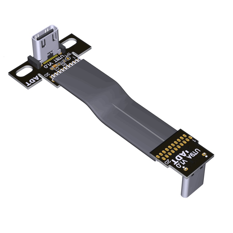 ModDIY USB 3.2 Gen 2×2 20G Type C Male to Female Data Power Angled Cable