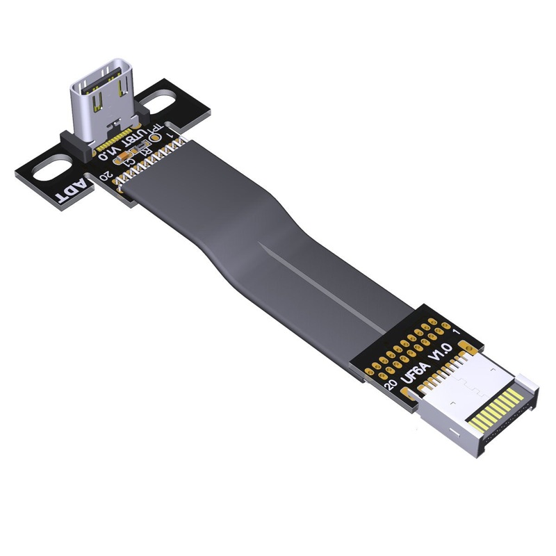 ModDIY USB 3.2 Gen 2×2 20G Type E Male to Type C Female Panel Mount Cable