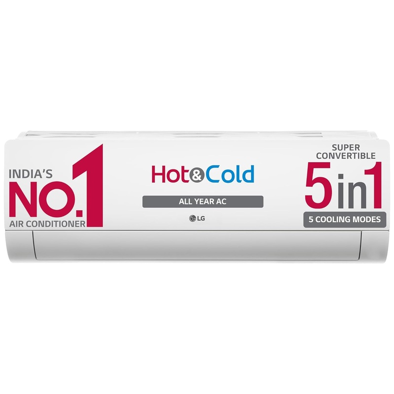 LG TS-H19VNXE Hot & Cold  5 in 1 Convertible 1.5 Ton 3 Star Dual Inverter Split AC ( Copper Condenser, HD Filter)