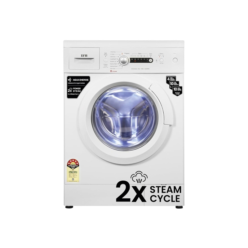 IFB DIVA AQUA VSS 7010 7 Kg 5 Star Front Load Washing Machine Aqua Conserve ( White, In-built Heater, 4 years Comprehensive Warranty)