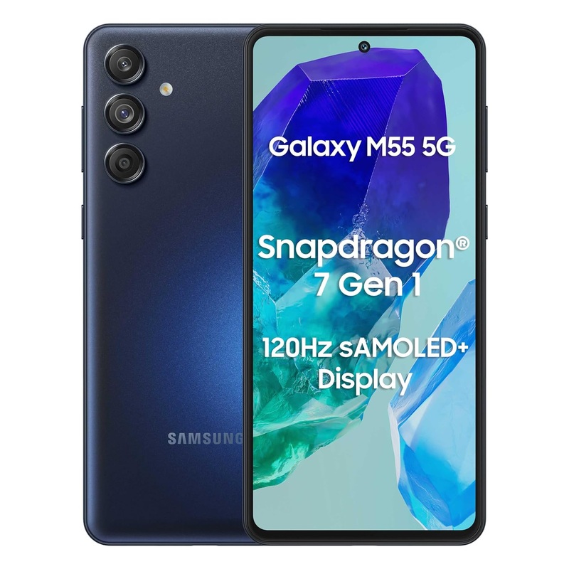 Samsung Galaxy M55 5G (Denim Black, 12GB RAM, 256GB Storage) | 50MP Triple Cam| 5000mAh Battery| Snapdragon 7 Gen 1 | 4 Gen. OS Upgrade & 5 Year Security Update| Super AMOLED+ Display