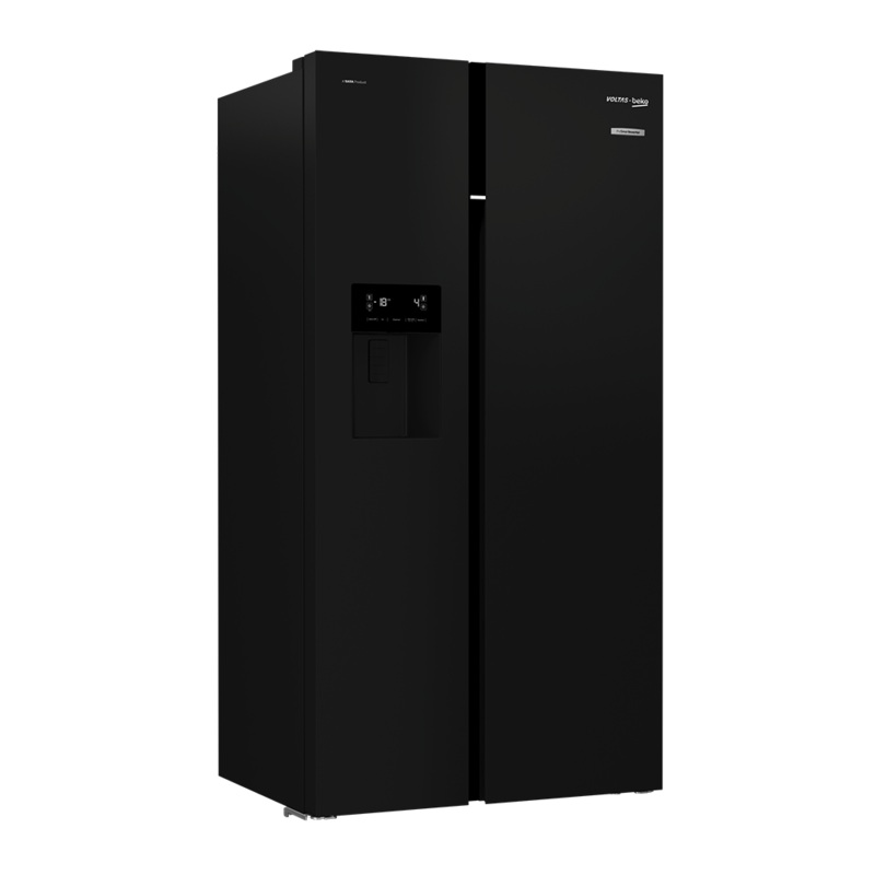 Voltas Beko RSB655GBRF 634 L Side by Side Refrigerator (Black Glass)