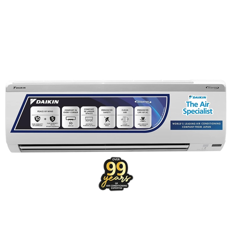 Daikin FTKY50UV16V39 1.5 Ton 3 Star Inverter with Display Split AC (Copper)