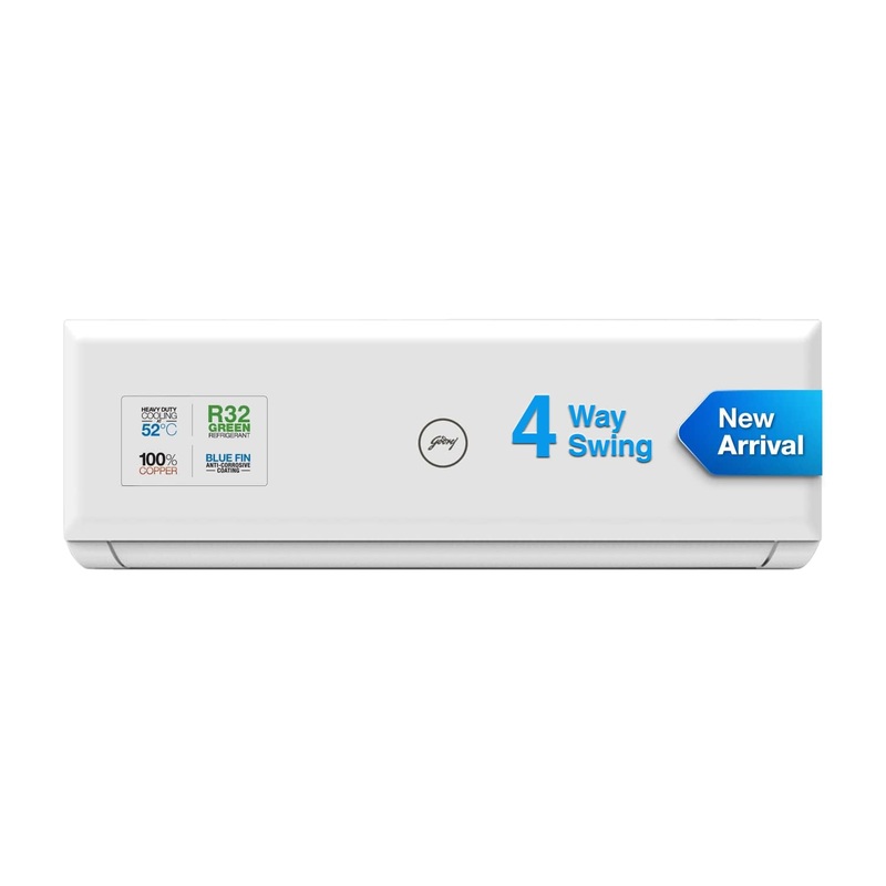 Godrej SFC 18PTC3-WWP 1.5 Ton 3 Star, 4-Way Air Swing Fixed Speed Split AC (Copper, Anti-Dust Filter, AC 1.5T , White)