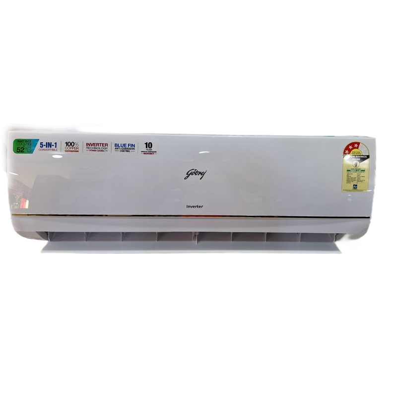 Godrej SIC 12TTC3-GWK 1 Ton 3 Star Inverter Split AC (Copper, 5-in-1 convertible, Nano-Coated anti-viral filter AC 1T  White)