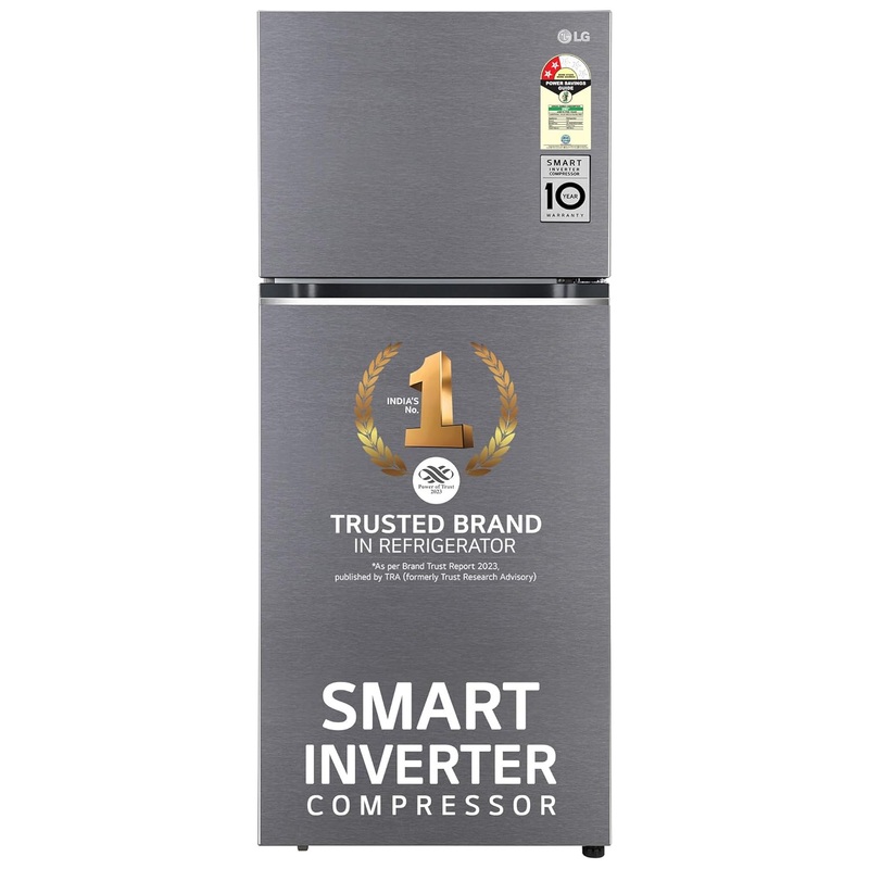 LG GL-N422SDSY 398 L 2 Star Frost-Free Smart Inverter Double Door Refrigerator ( Dazzle Steel, Express Freeze, Gross Volume  423 Ltr.)