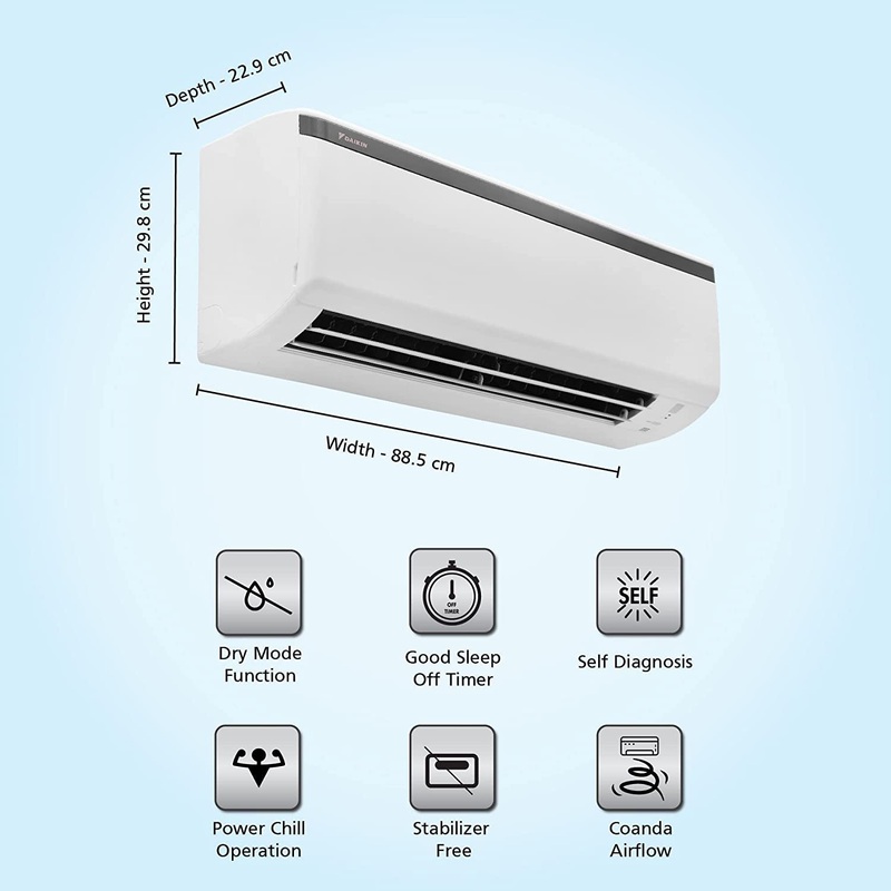 Daikin FTE60UV16U 1.8 Ton 1 Star Split AC   Copper Condenser