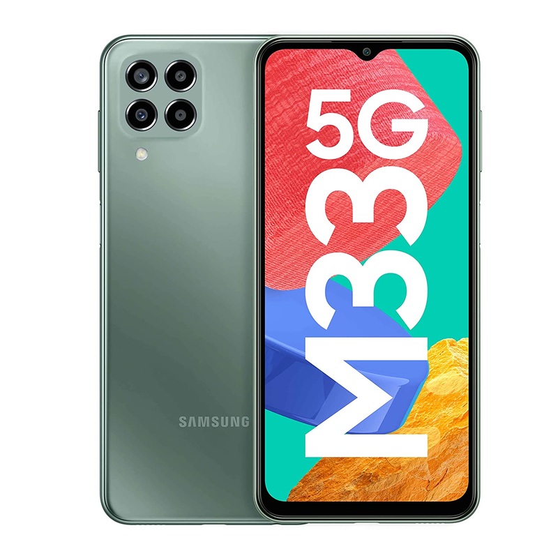 Samsung Galaxy M33 5G (Mystique Green, 8GB, 128GB Storage) | 6000mAh Battery | Upto 16GB RAM with RAM Plus | Without Charger