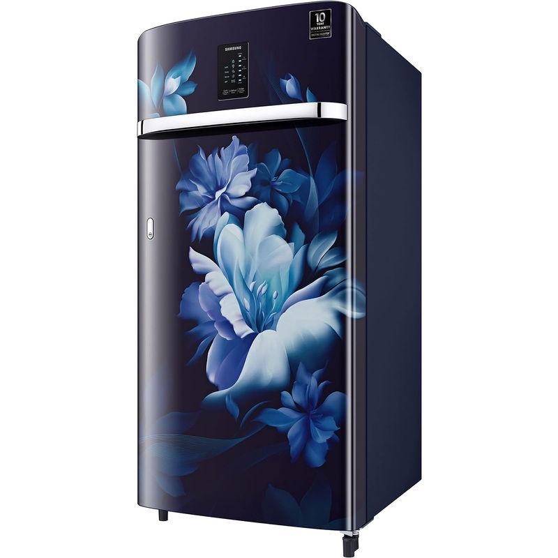Samsung RR21C2J23UZ/HL 184L 3 Star Digi-Touch Cool Digital Inverter Direct-Cool Single Door Refrigerator Appliance Curd Maestro (Midnight Blossom Blue)