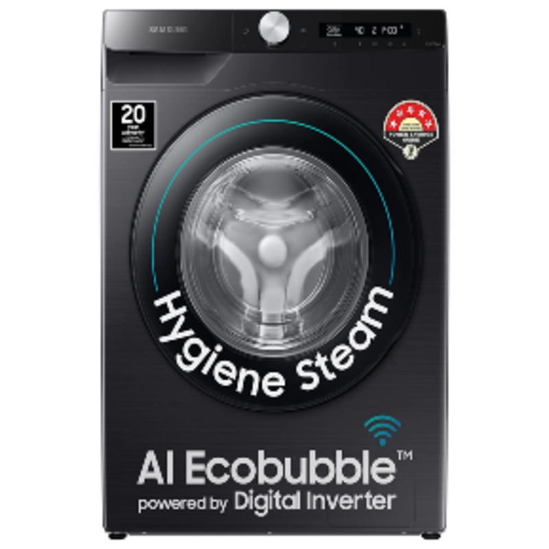 Samsung WW12T504DAB/TL 12 Kg 5 Star Wi-Fi Inverter Fully-Automatic Front Loading Washing Machine ( Black Caviar, In-Built Heater)