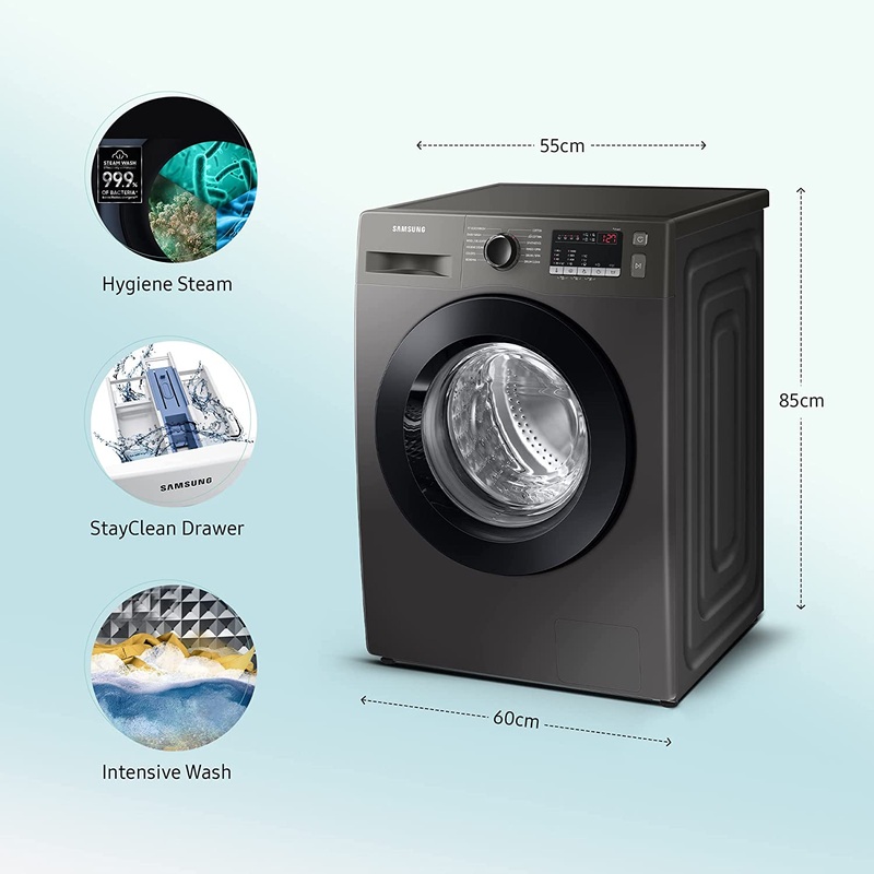 Samsung WW90T4040CX1TL 9 Kg 5 Star Inverter Fully-Automatic Front Loading Washing Machine ( Inox, In-Built Heater)